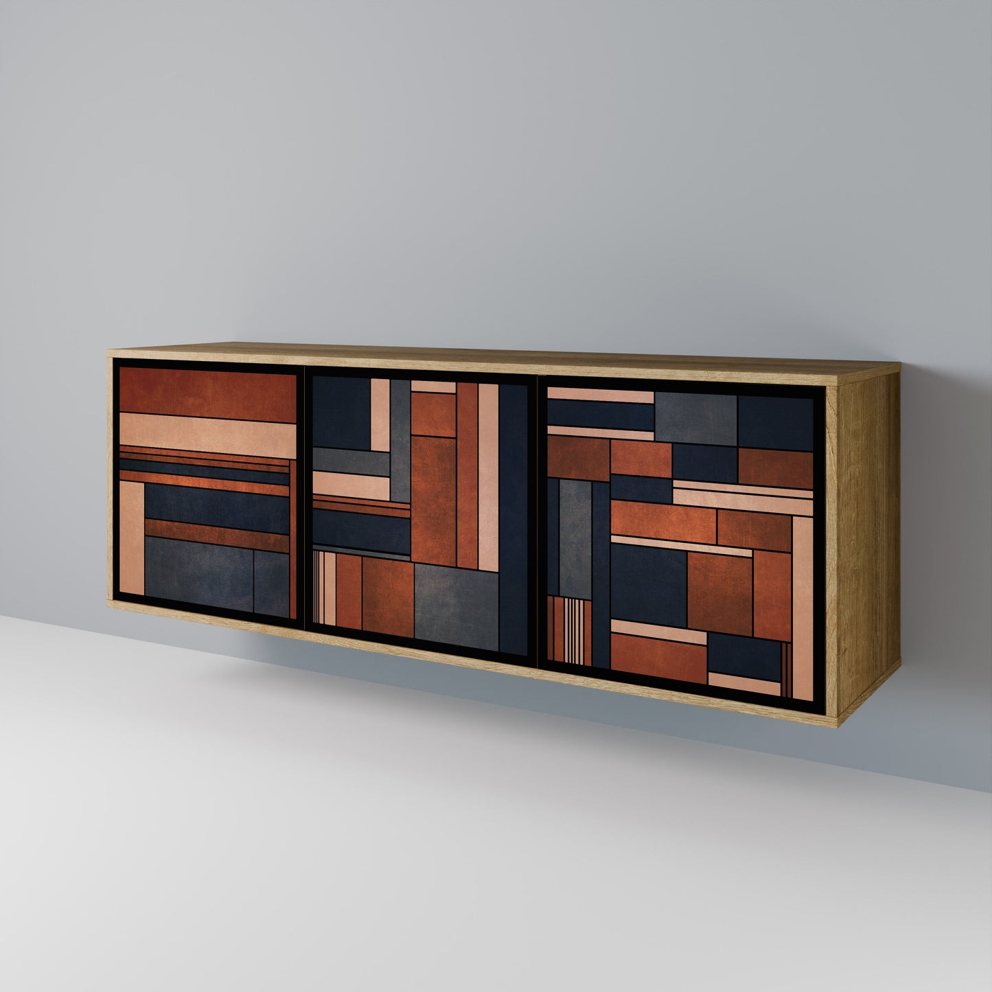 INTREPID FORMATION 3-Door Sideboard in Oak Effect