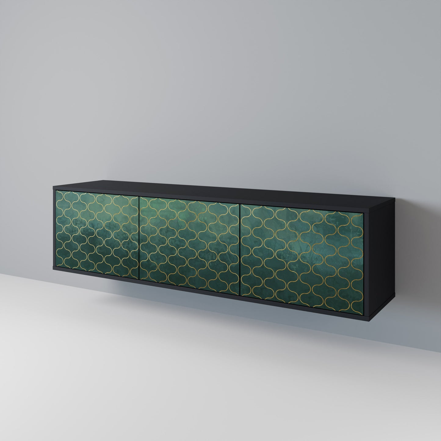 TESSELATED GREENERY Mobile TV a 3 Ante in Finitura Nera