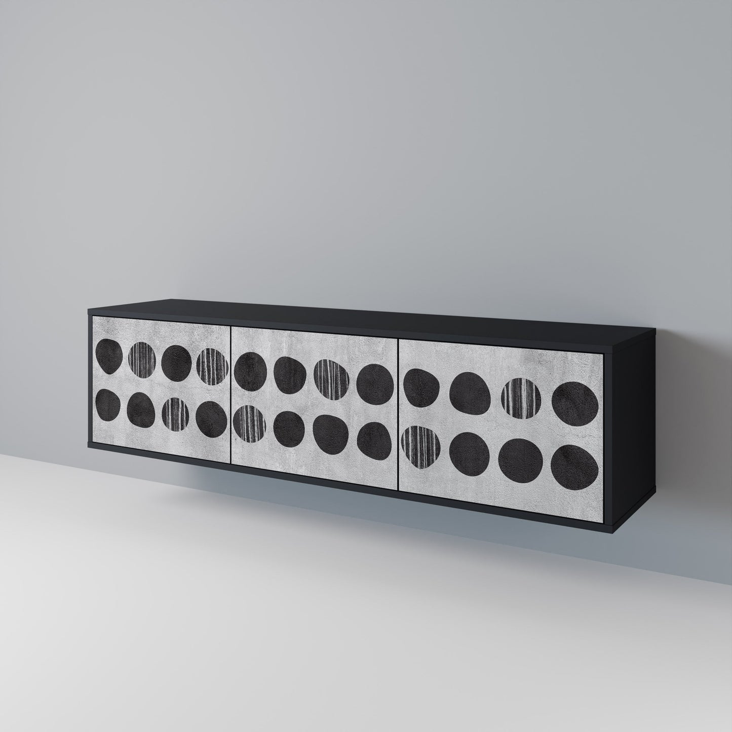 GHOSTLY GRADIENTS Mobile TV a 3 Ante in Finitura Nera