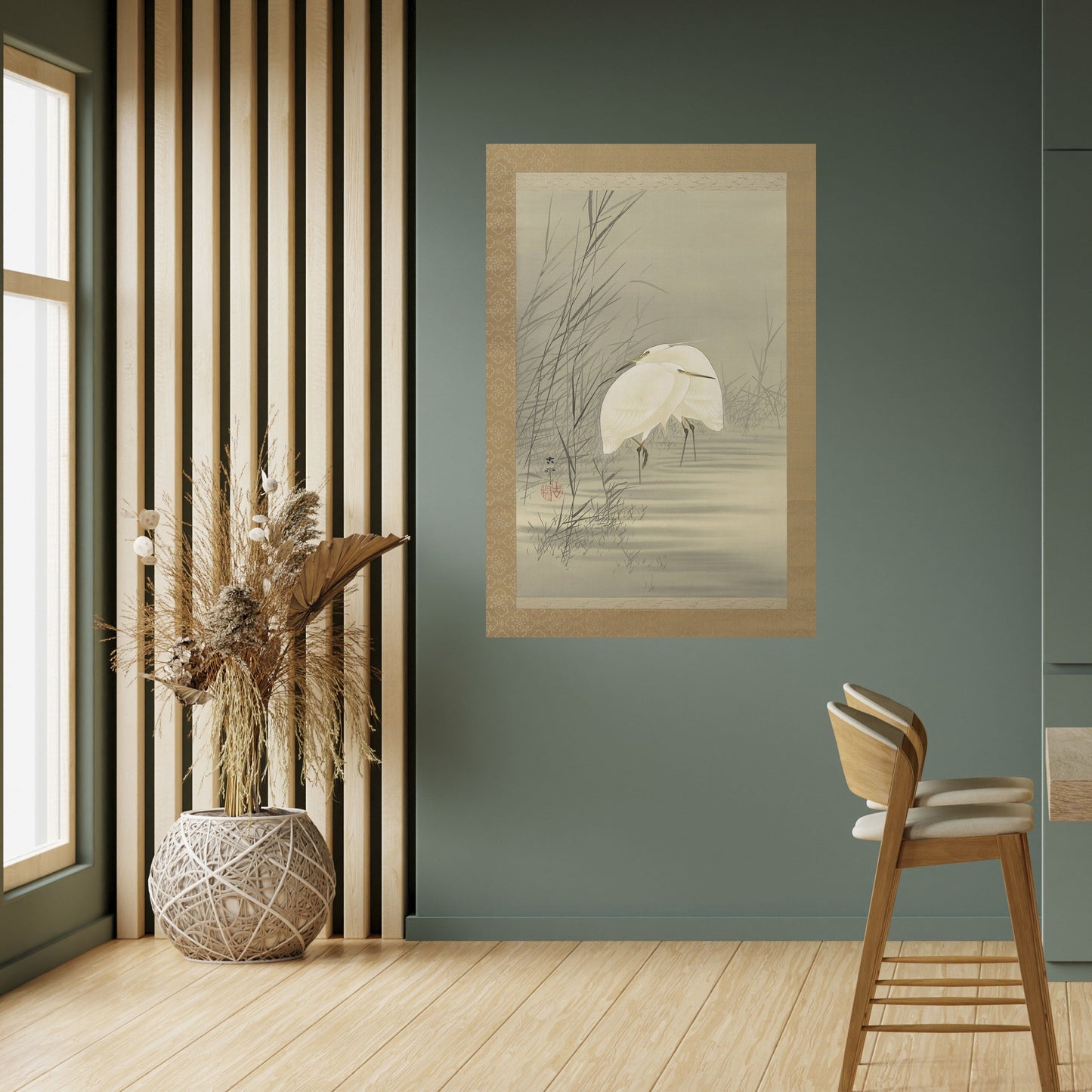 ZILVERREIGERS IN MOERAS Peel and Stick Vertical Poster