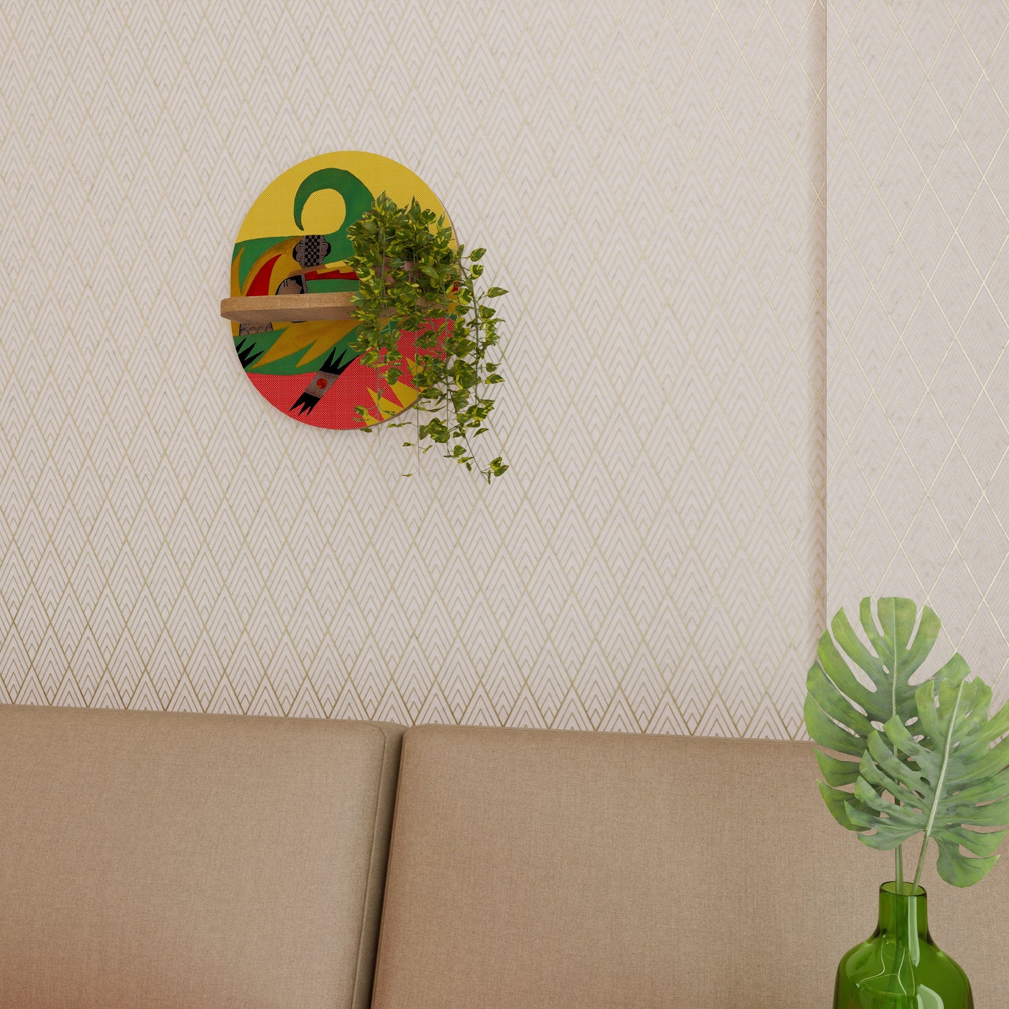 EXPRESSIVE AVANYU Mensola Ovale Decorativa in Effetto Rovere