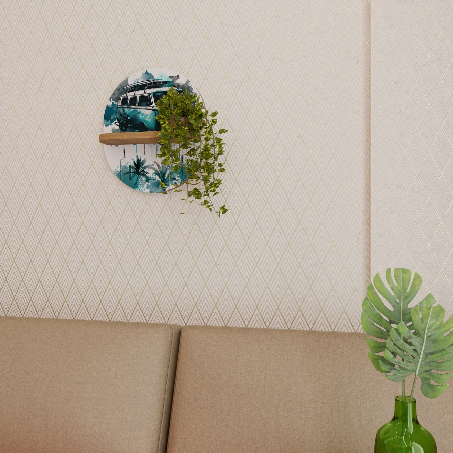 CARAVELLE LEGEND Mensola Ovale Decorativa in Effetto Rovere