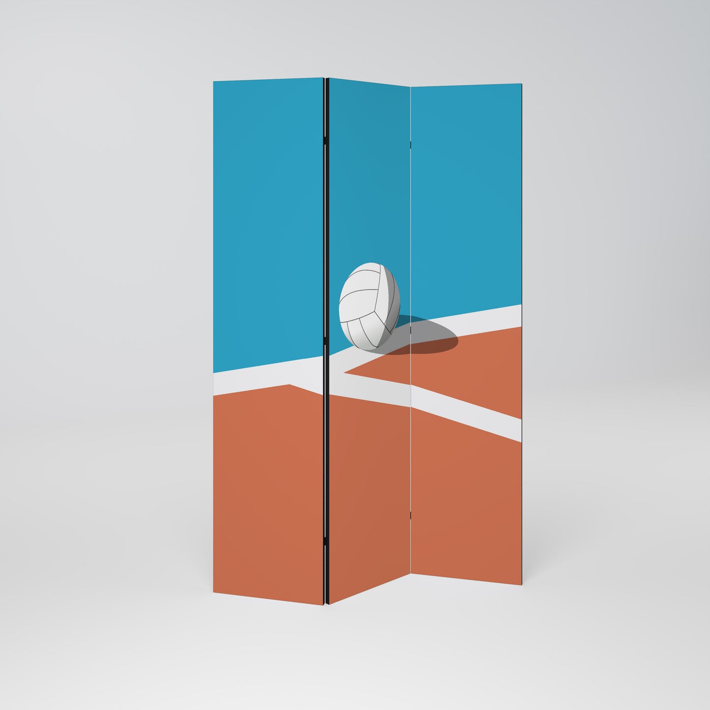 VOLLEYBALL TIME Decorative 3-Panel Room Divider