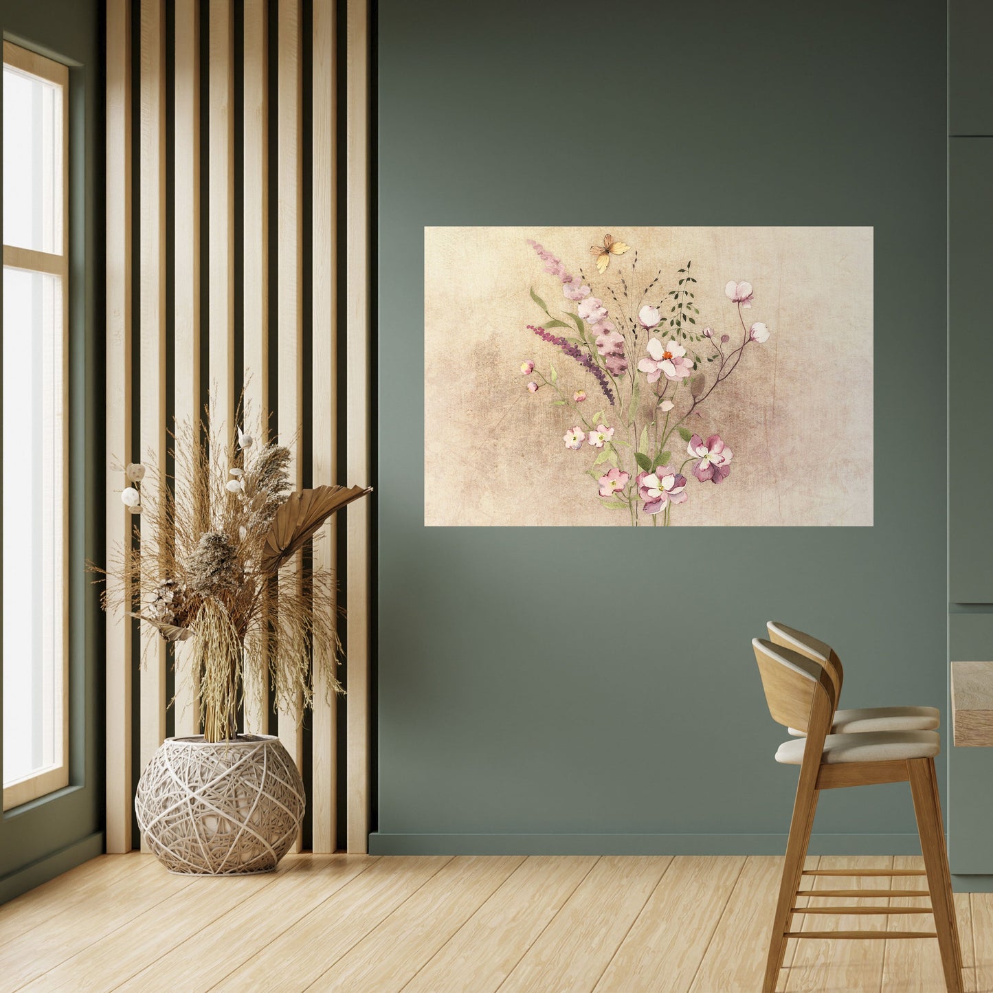 FLOWERED REVERIE Poster orizzontale staccabile e attaccabile