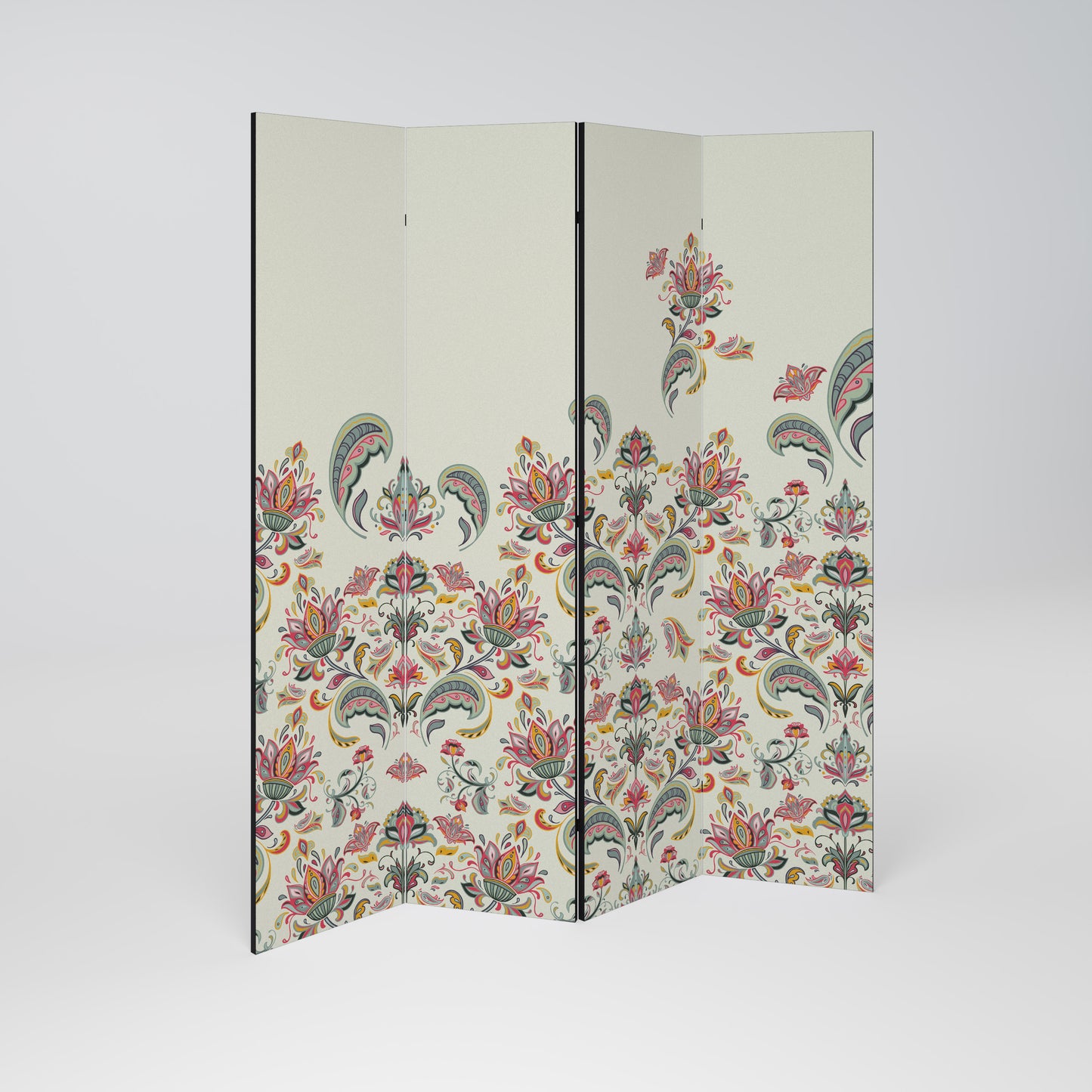 ORGANIC FOLKLORE Decorative 4-Panel Room Divider