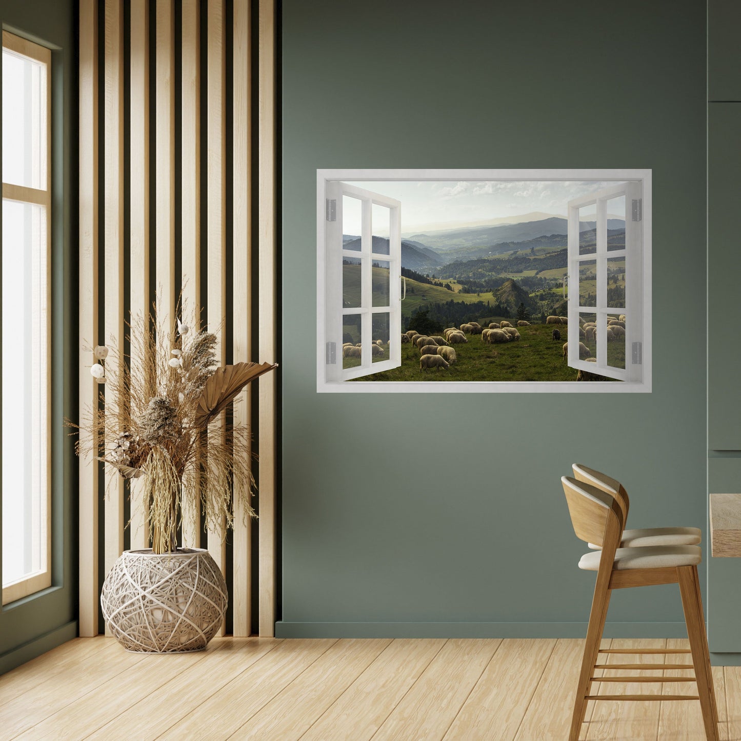 Poster orizzontale staccabile e attaccabile WILD PASCURES VIEW