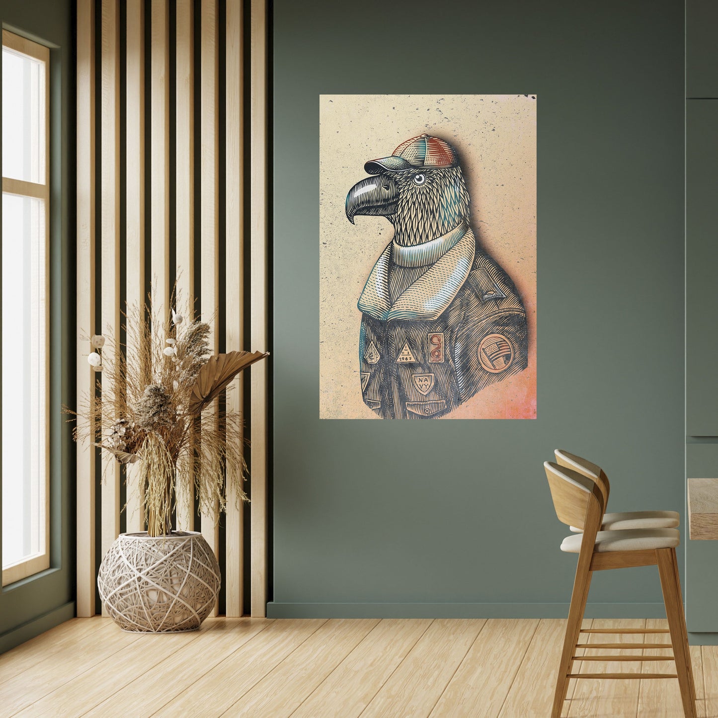 Poster verticale staccabile e attaccabile FEATHERED FASHIONISTA