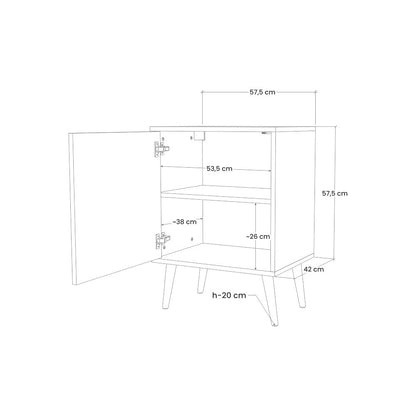 GEOMETRIC FUSION 1-Door Sideboard in Oak Effect