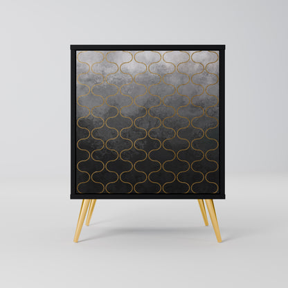 TESSELATED GRAYISH 1-Door Sideboard in Black Finish