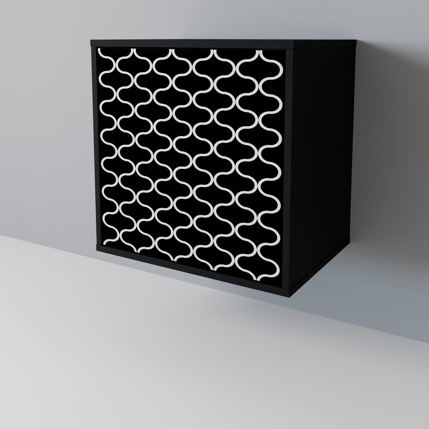 TESSELATED BLACKNESS 1-Door Sideboard in Black Finish