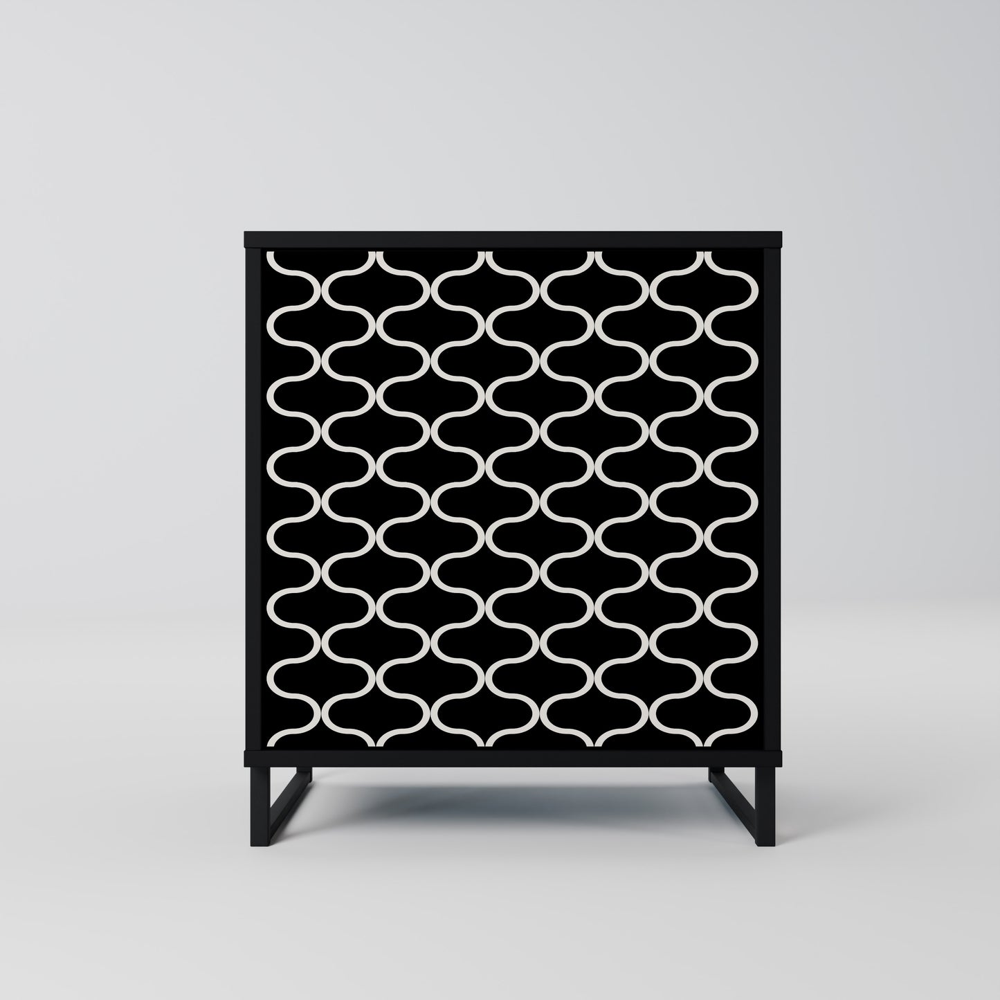 TESSELATED BLACKNESS 1-Door Sideboard in Black Finish