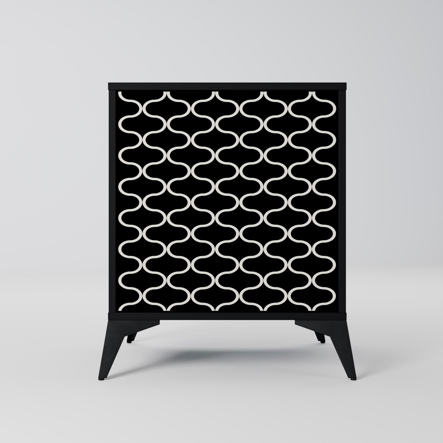 TESSELATED BLACKNESS 1-Door Sideboard in Black Finish