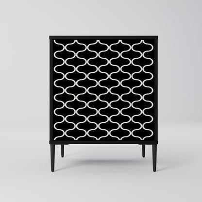 TESSELATED BLACKNESS 1-Door Sideboard in Black Finish