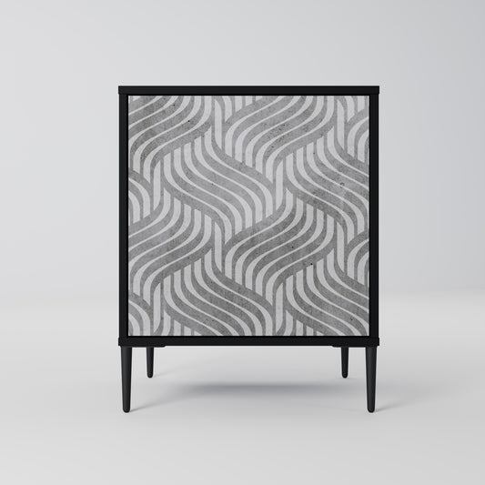 CONCRETE MOVEMENT 1-Door Sideboard in Black Finish