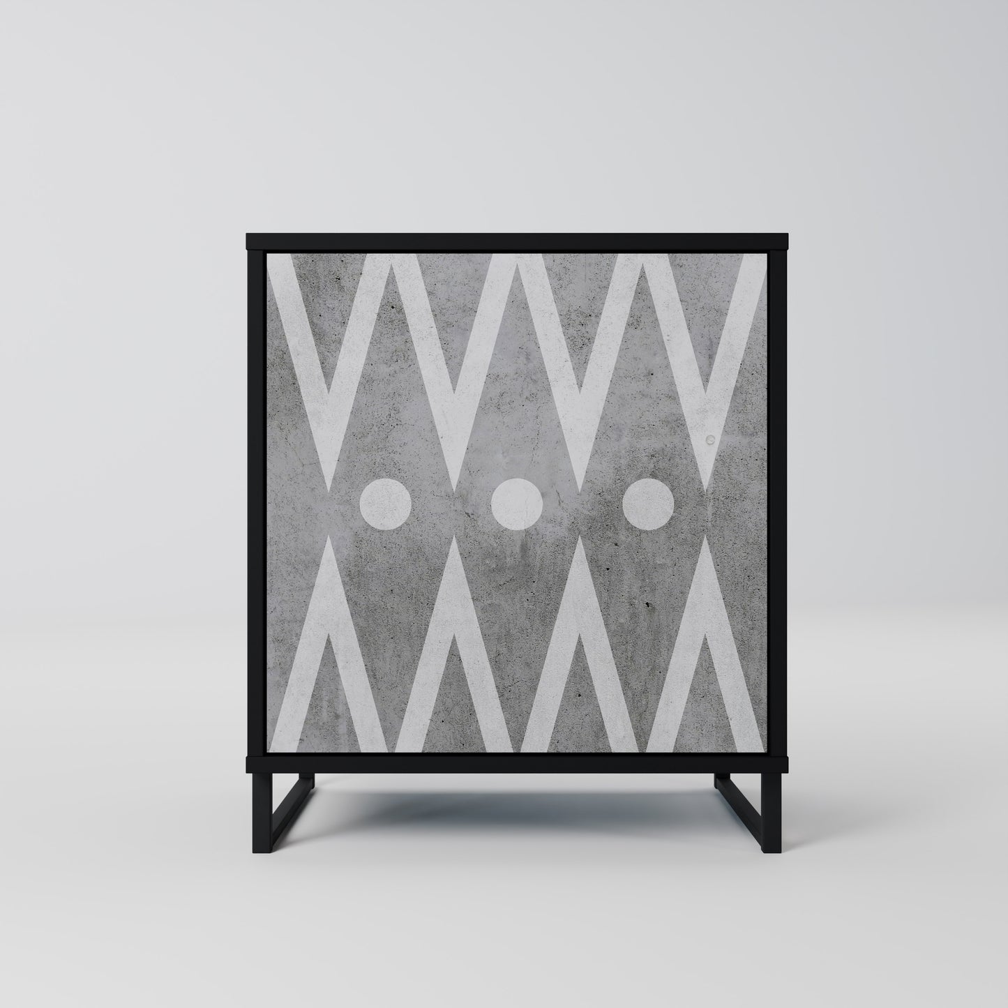 SHARP EDGES 1-Door Sideboard in Black Finish