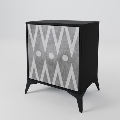 SHARP EDGES 1-Door Sideboard in Black Finish