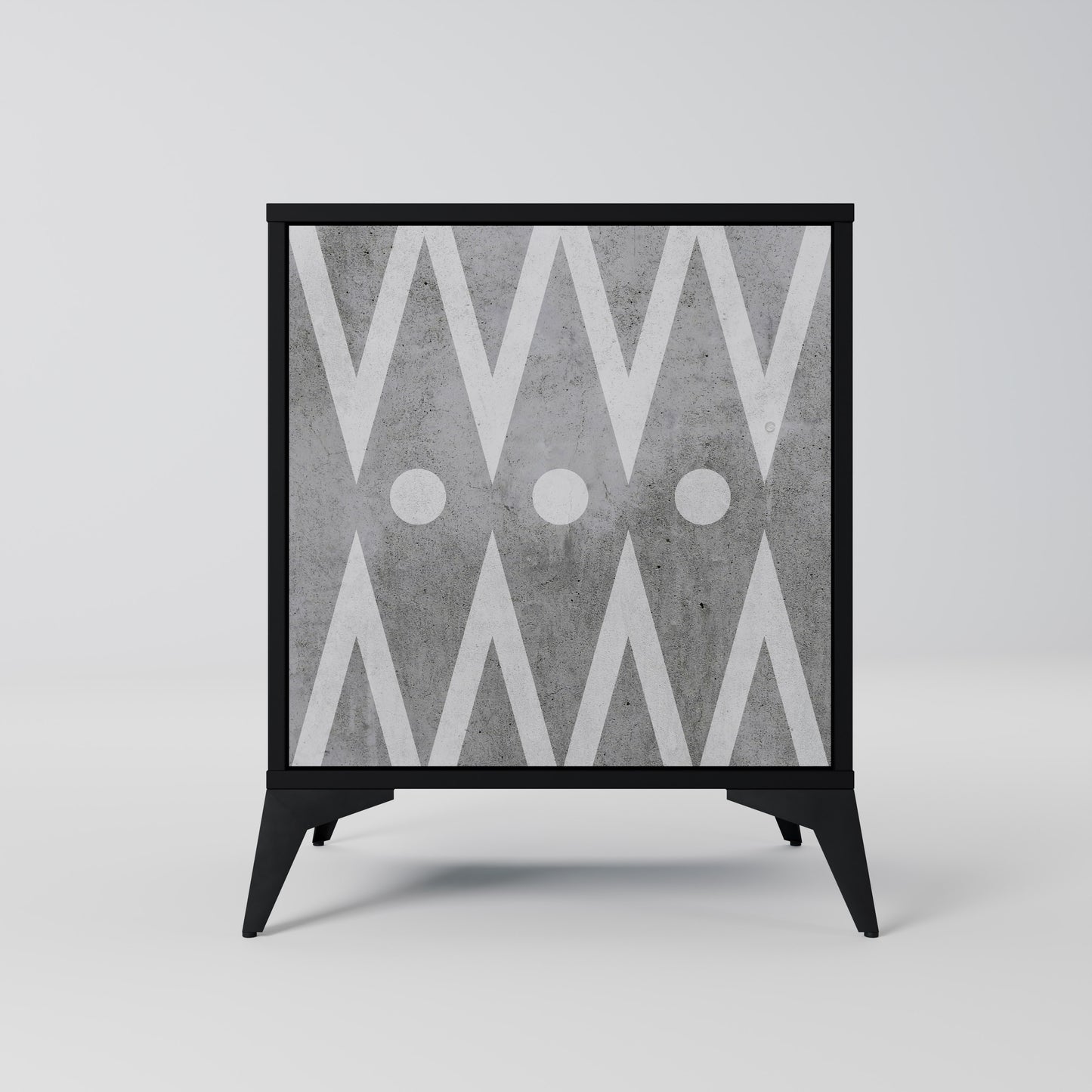 SHARP EDGES 1-Door Sideboard in Black Finish