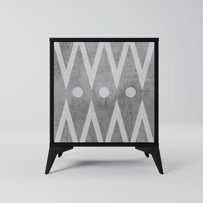 SHARP EDGES 1-Door Sideboard in Black Finish