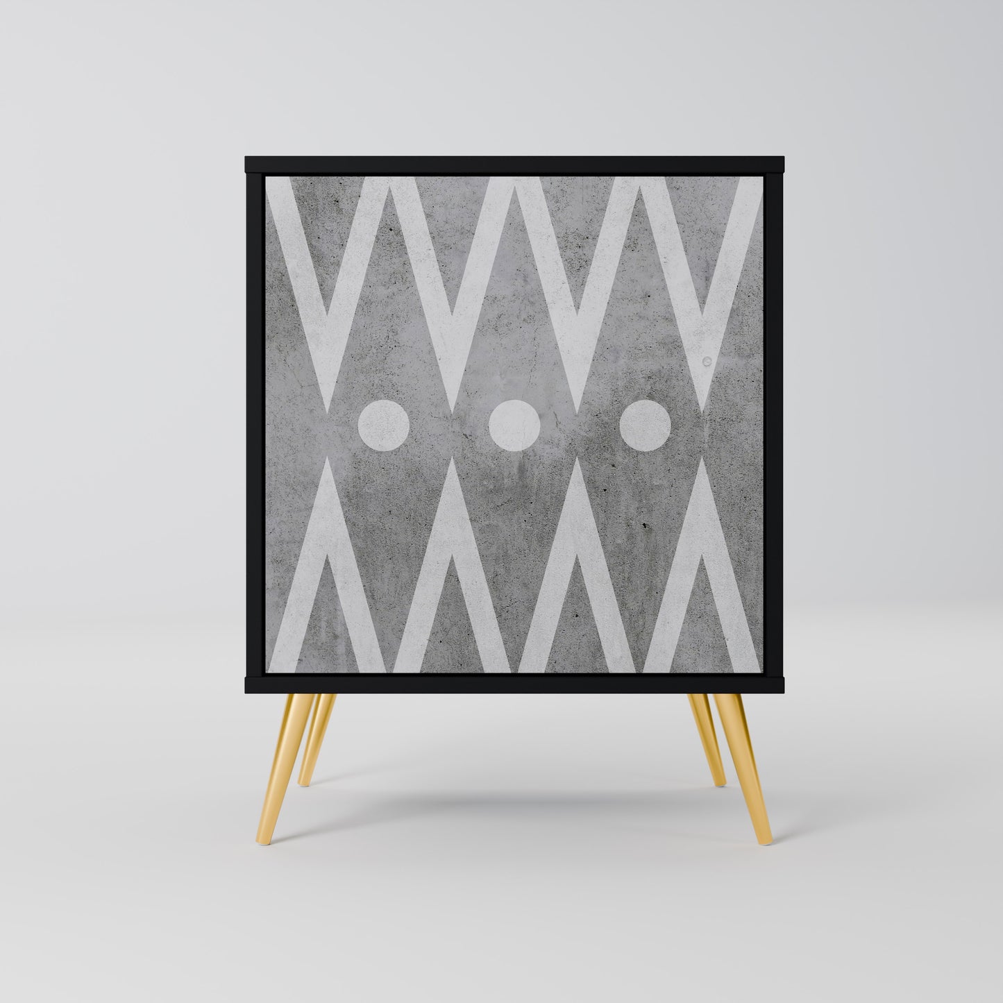 SHARP EDGES 1-Door Sideboard in Black Finish