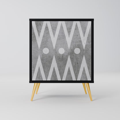 SHARP EDGES 1-Door Sideboard in Black Finish