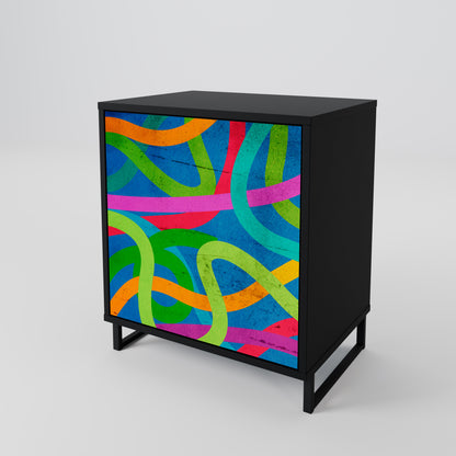 STREAMER TANGLE 1-Door Sideboard in Black Finish