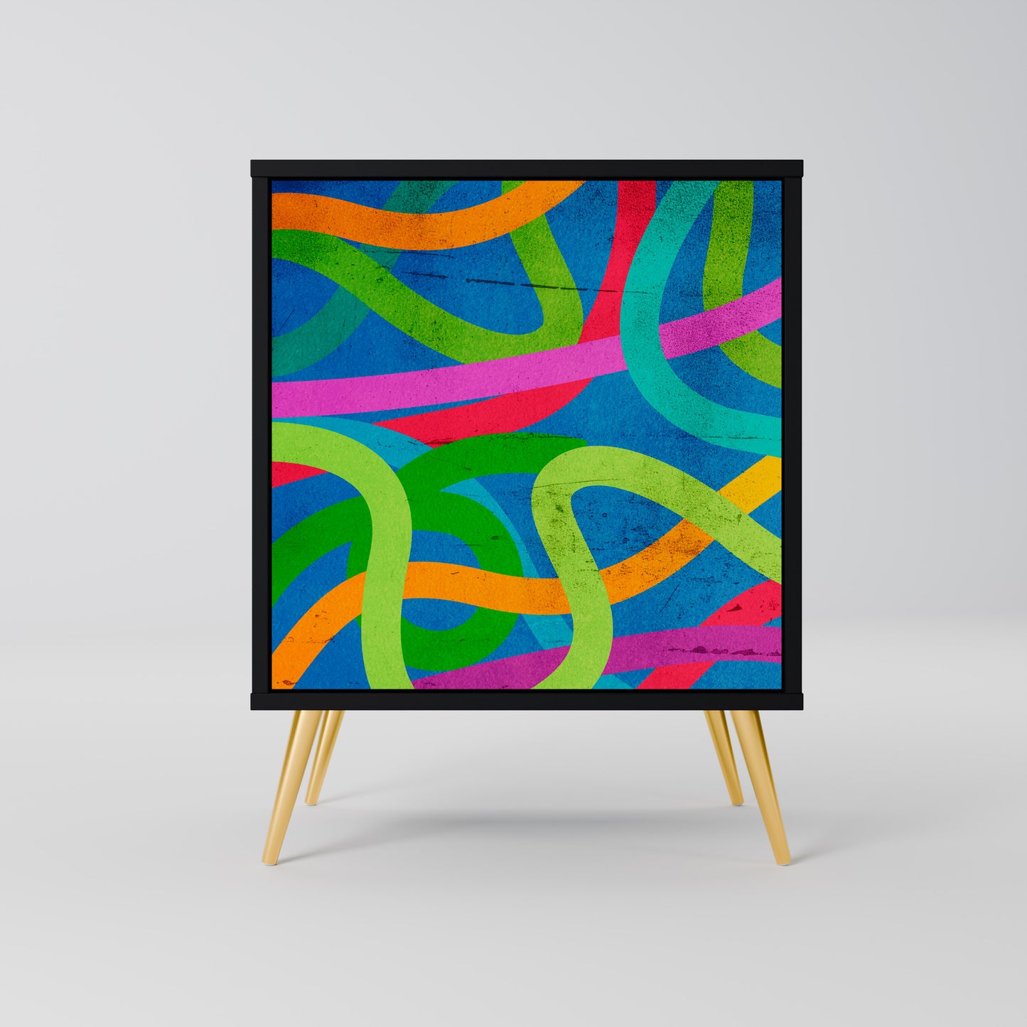 STREAMER TANGLE 1-Door Sideboard in Black Finish