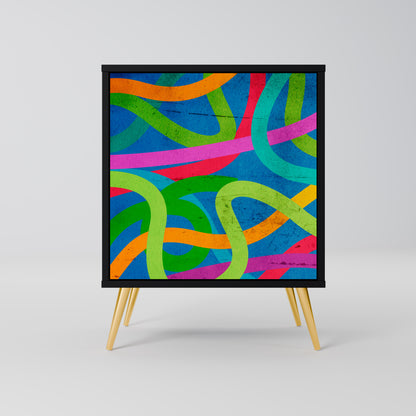 STREAMER TANGLE 1-Door Sideboard in Black Finish