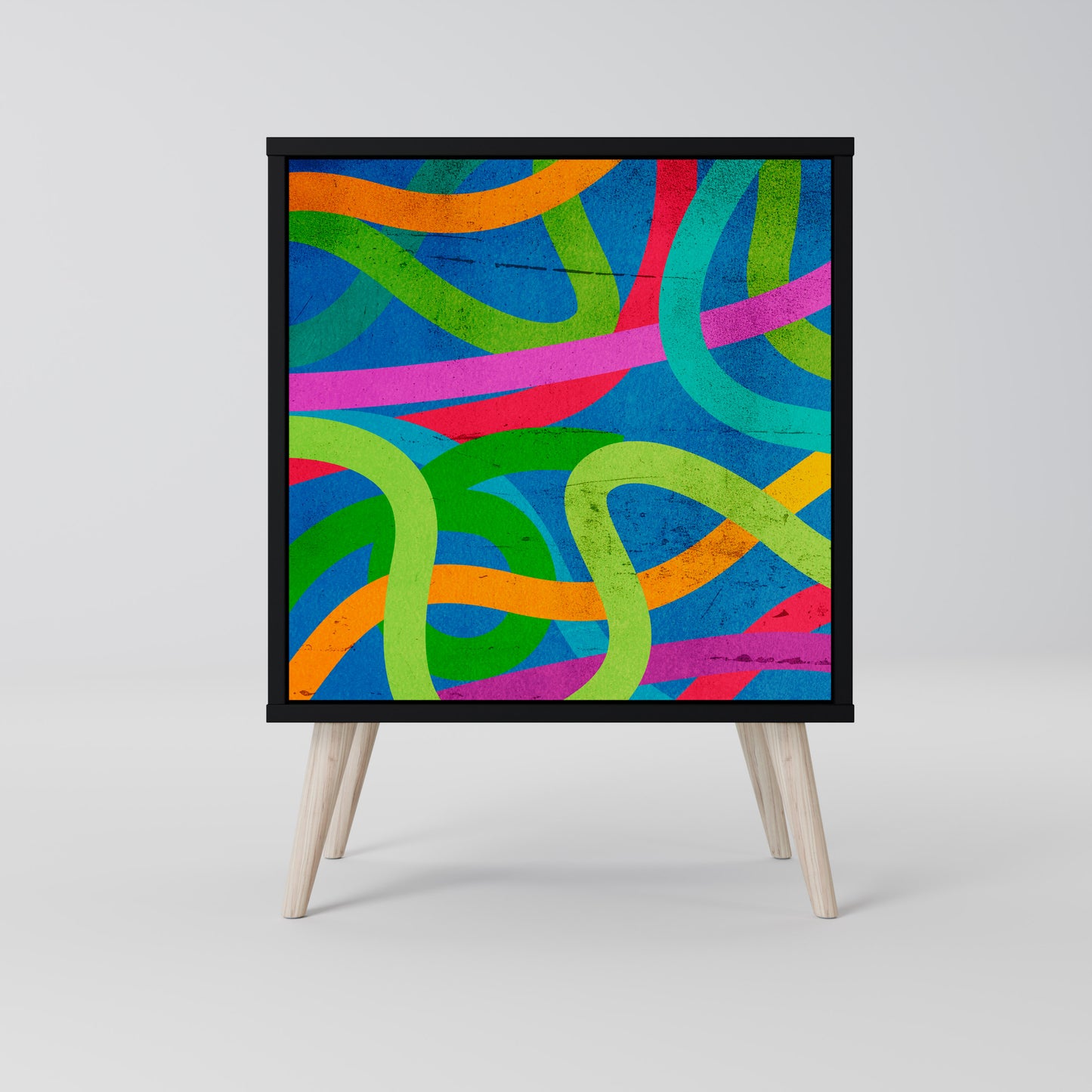 STREAMER TANGLE 1-Door Sideboard in Black Finish