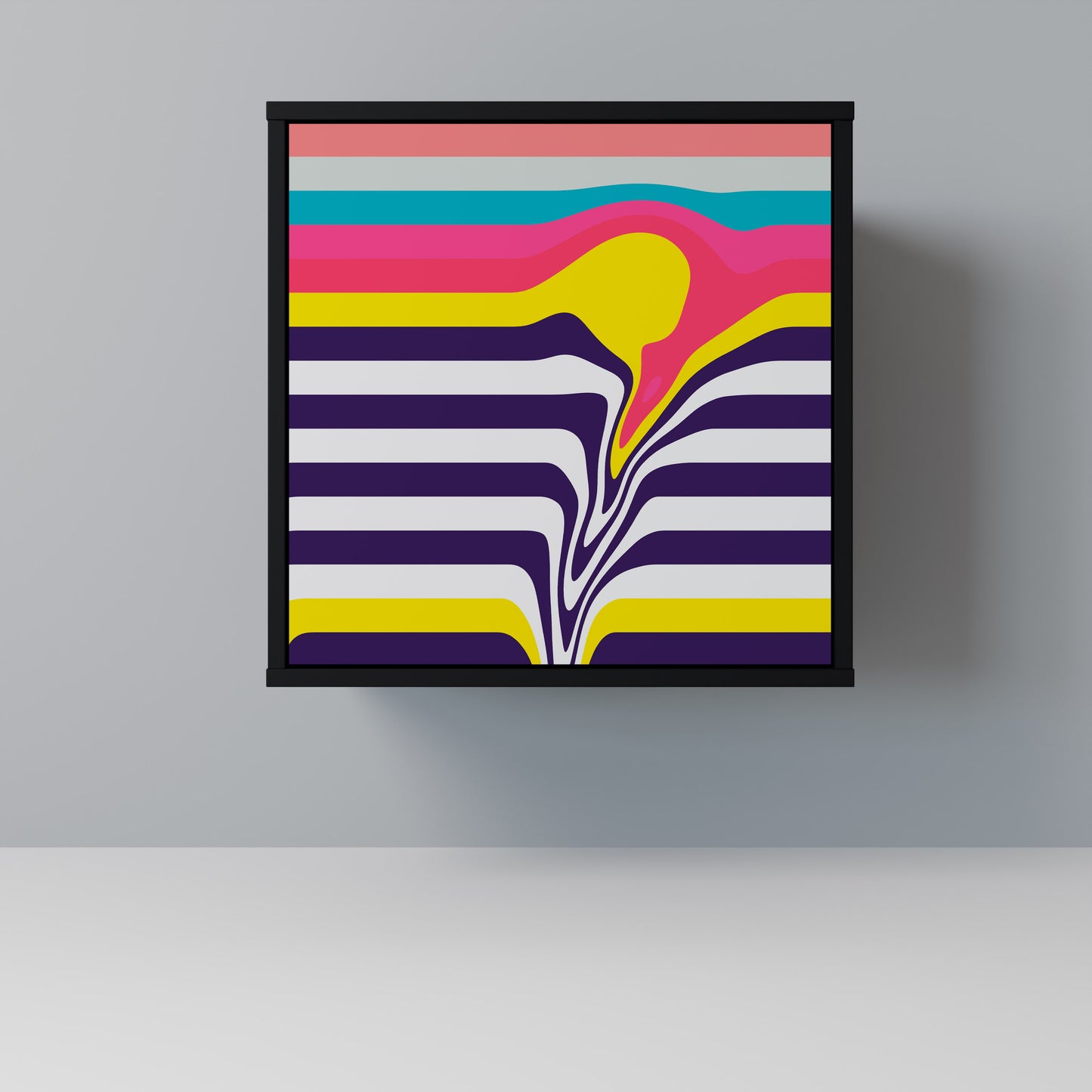 TONE COLLAPSE 1-Door Sideboard in Black Finish