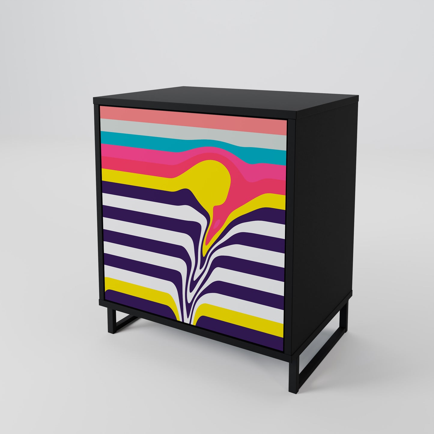 TONE COLLAPSE 1-Door Sideboard in Black Finish