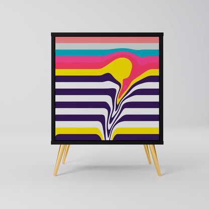 TONE COLLAPSE 1-Door Sideboard in Black Finish