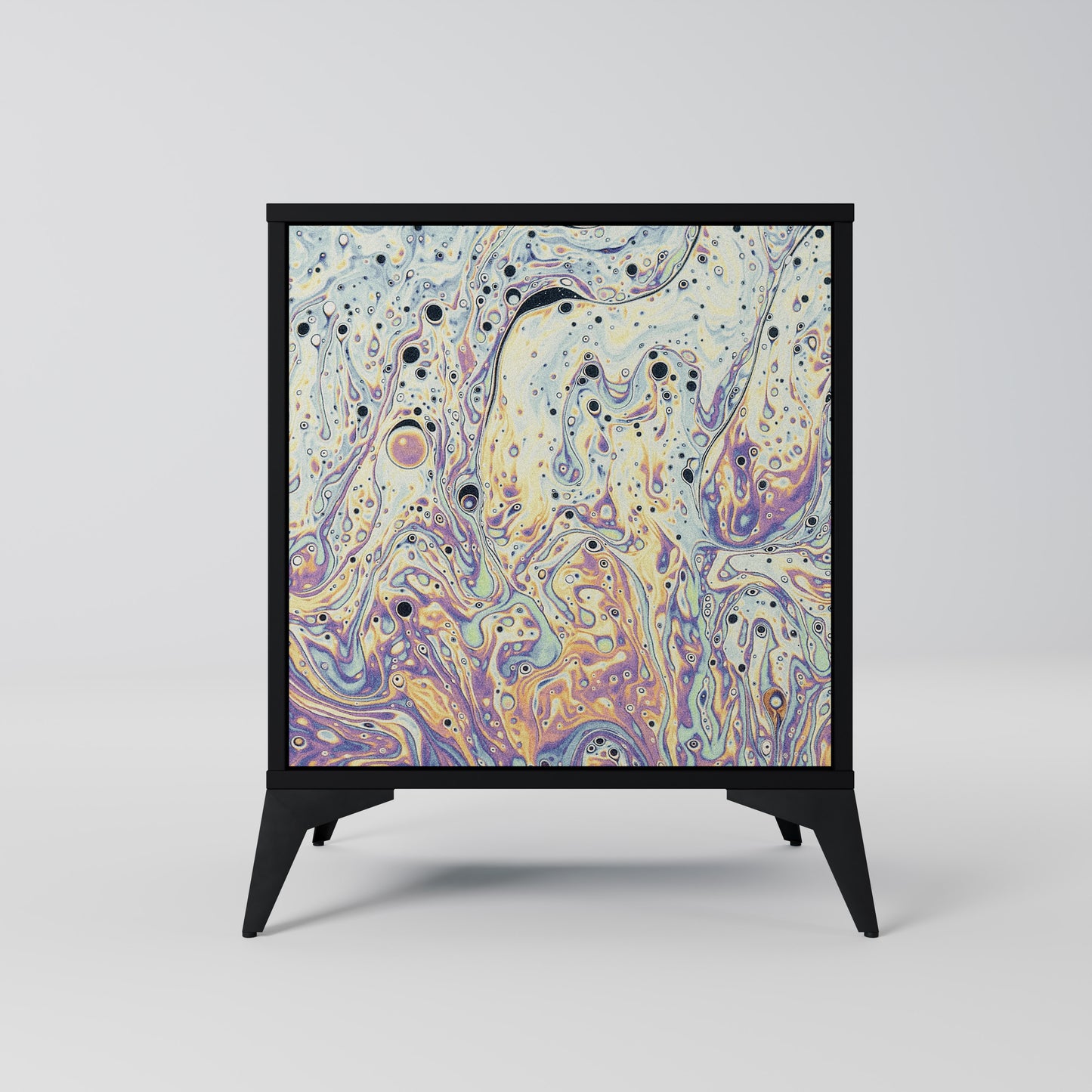 MOSAIC OF COLORS 1-Door Sideboard in Black Finish