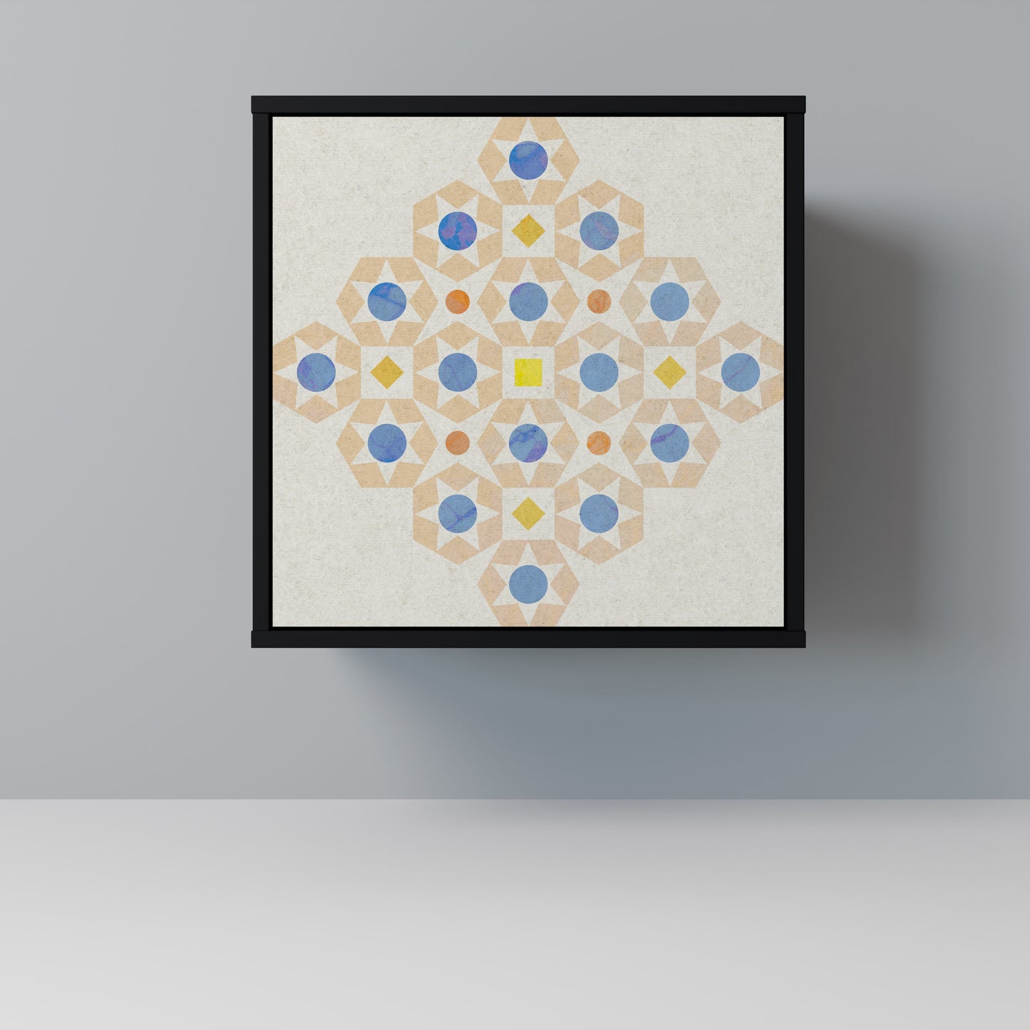 PATTERNED PRISM 1-Door Sideboard in Black Finish