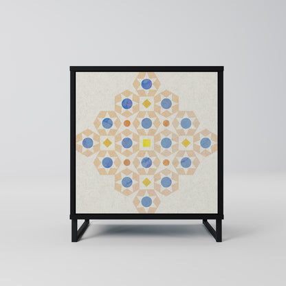 PATTERNED PRISM 1-Door Sideboard in Black Finish