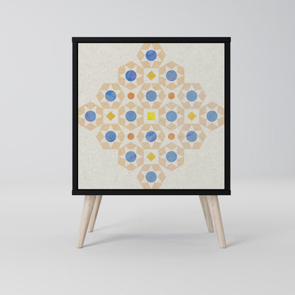 PATTERNED PRISM 1-Door Sideboard in Black Finish