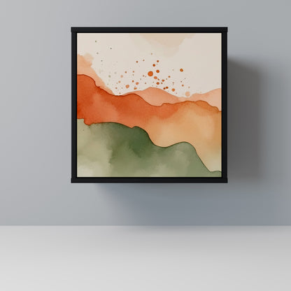 WATERCOLOUR PEAKS 1-Door Sideboard in Black Finish