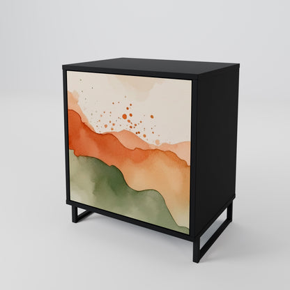 WATERCOLOUR PEAKS 1-Door Sideboard in Black Finish