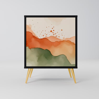 WATERCOLOUR PEAKS 1-Door Sideboard in Black Finish