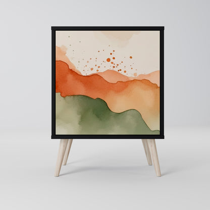 WATERCOLOUR PEAKS 1-Door Sideboard in Black Finish