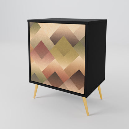 GEOMETRIC FUSION 1-Door Sideboard in Black Finish