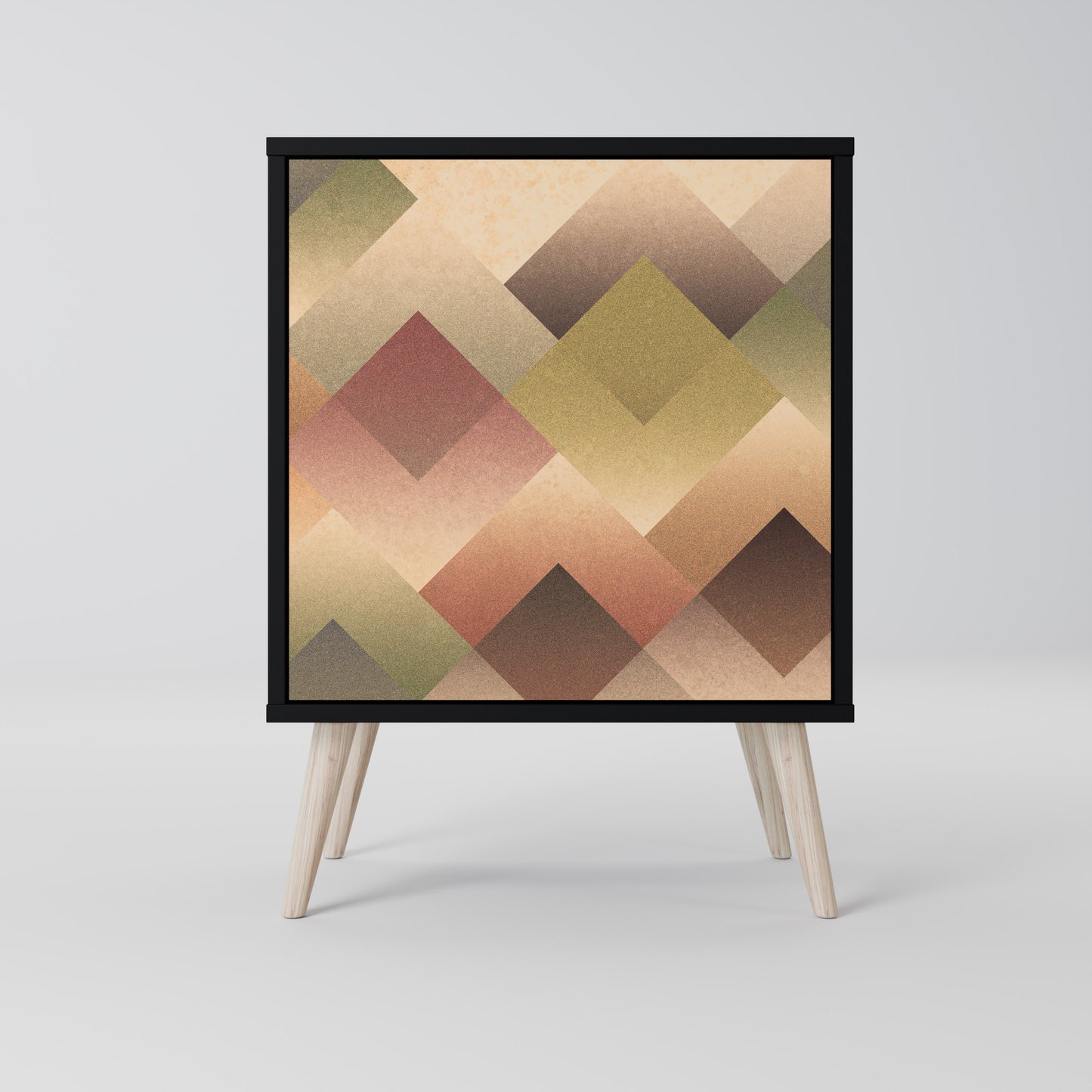 GEOMETRIC FUSION 1-Door Sideboard in Black Finish