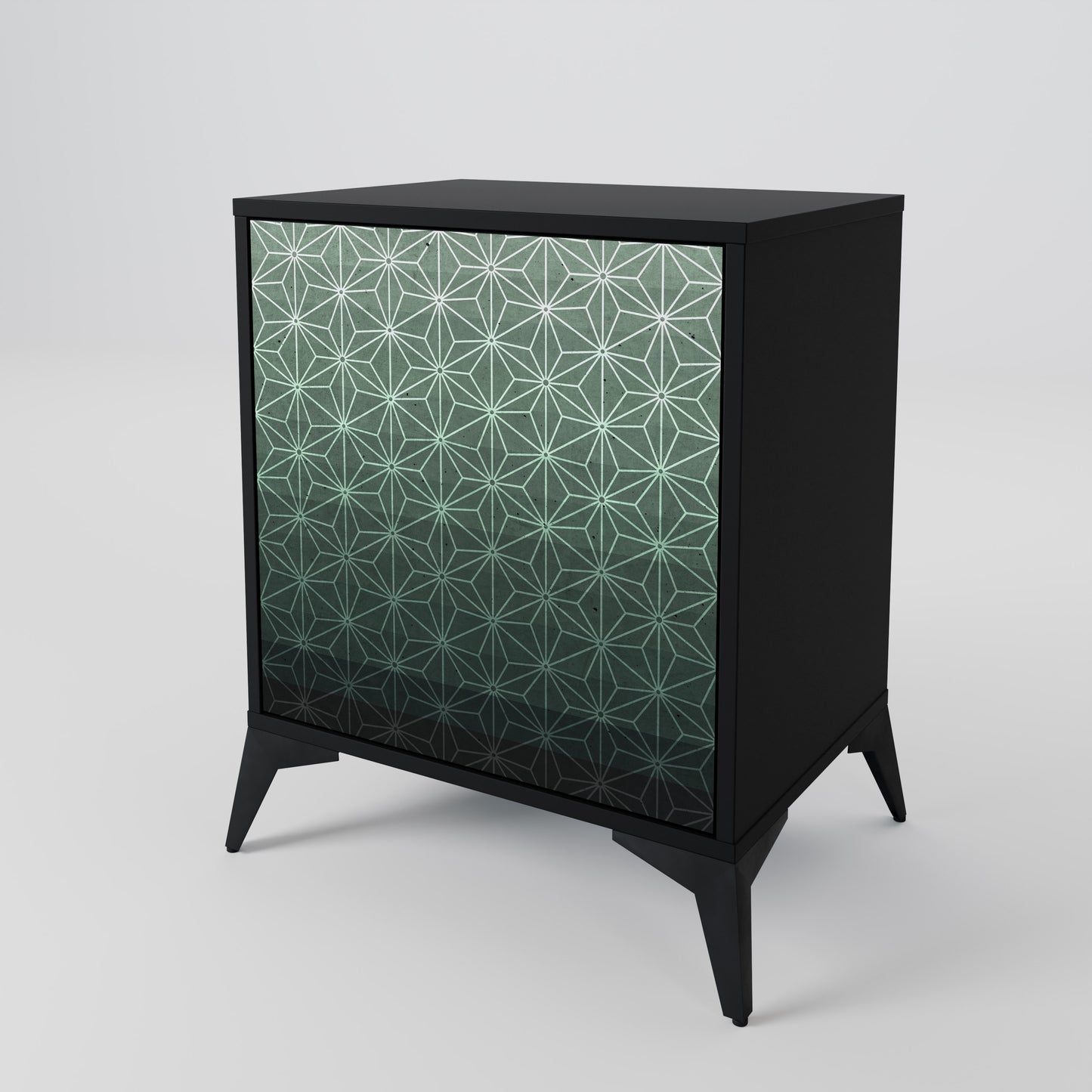 ORNAMENTAL GLIMMER 1-Door Sideboard in Black Finish