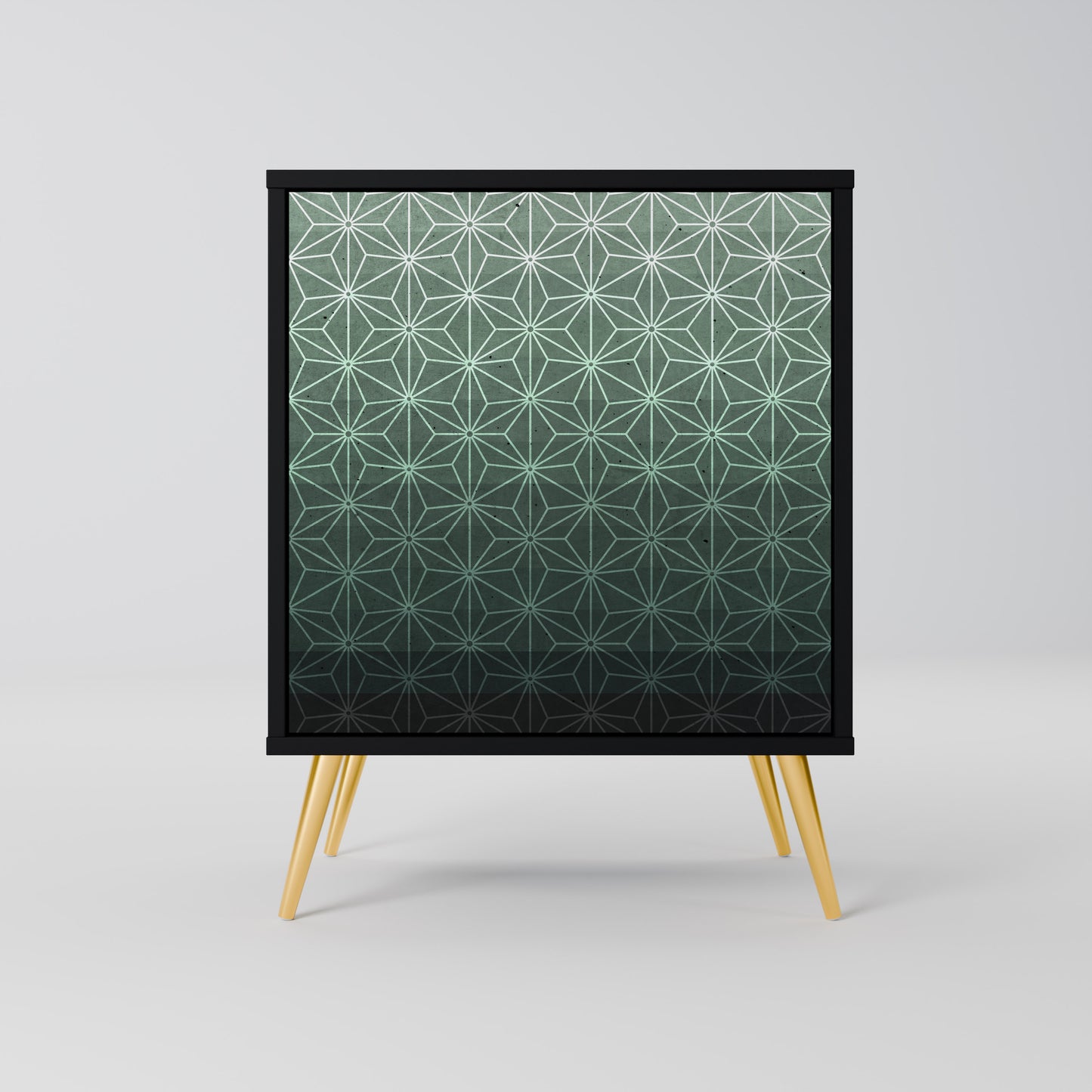 ORNAMENTAL GLIMMER 1-Door Sideboard in Black Finish