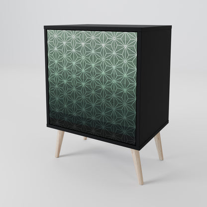 ORNAMENTAL GLIMMER 1-Door Sideboard in Black Finish