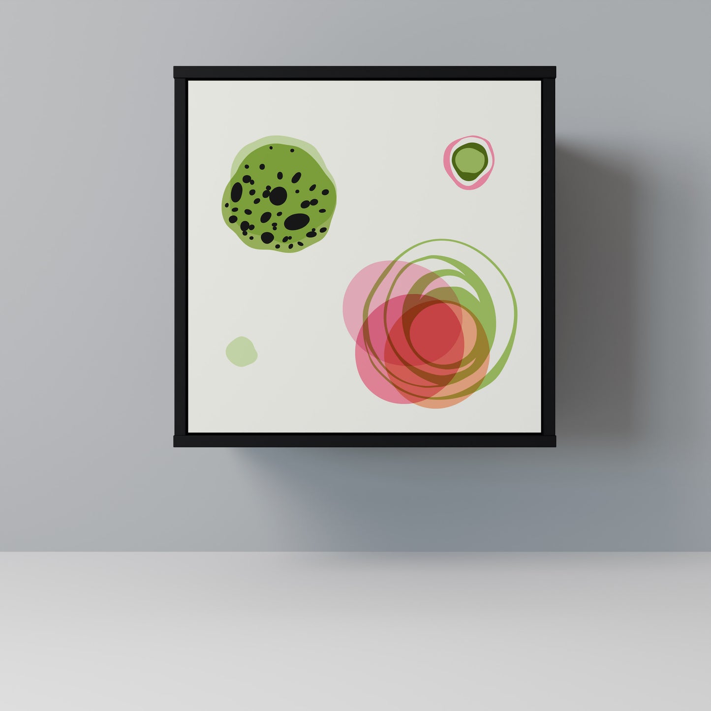 COLORFUL COSMOS 1-Door Sideboard in Black Finish