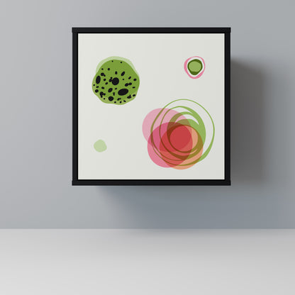 COLORFUL COSMOS 1-Door Sideboard in Black Finish