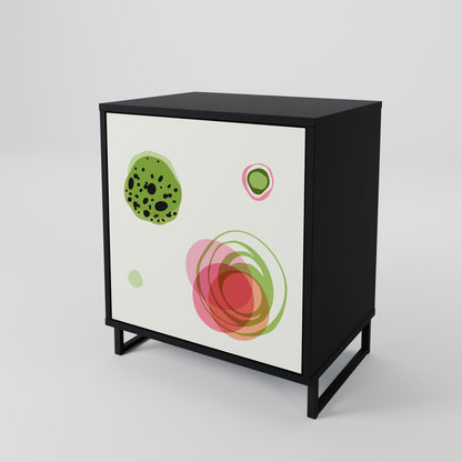COLORFUL COSMOS 1-Door Sideboard in Black Finish
