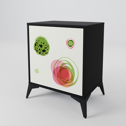 COLORFUL COSMOS 1-Door Sideboard in Black Finish
