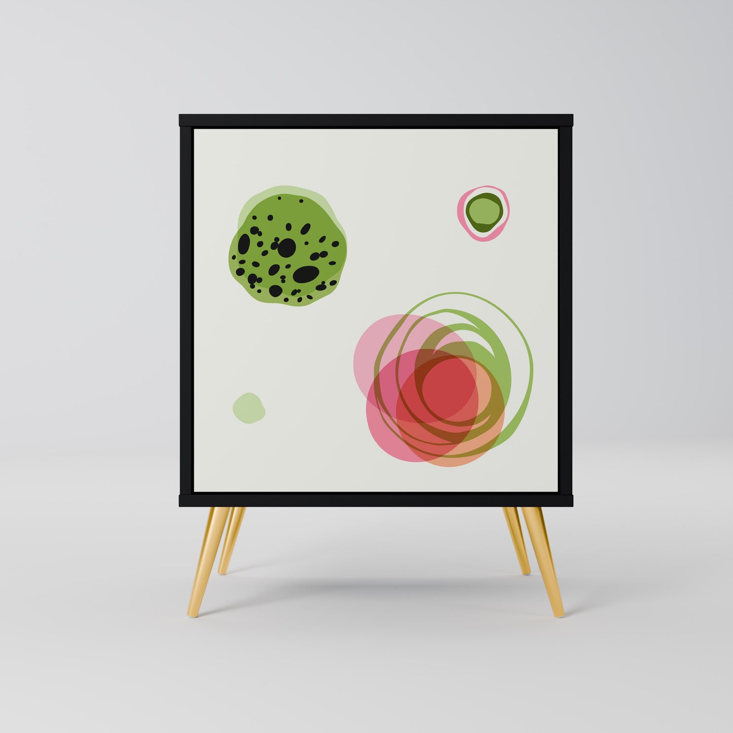 COLORFUL COSMOS 1-Door Sideboard in Black Finish