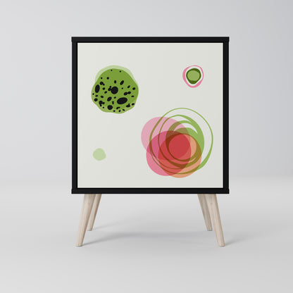 COLORFUL COSMOS 1-Door Sideboard in Black Finish